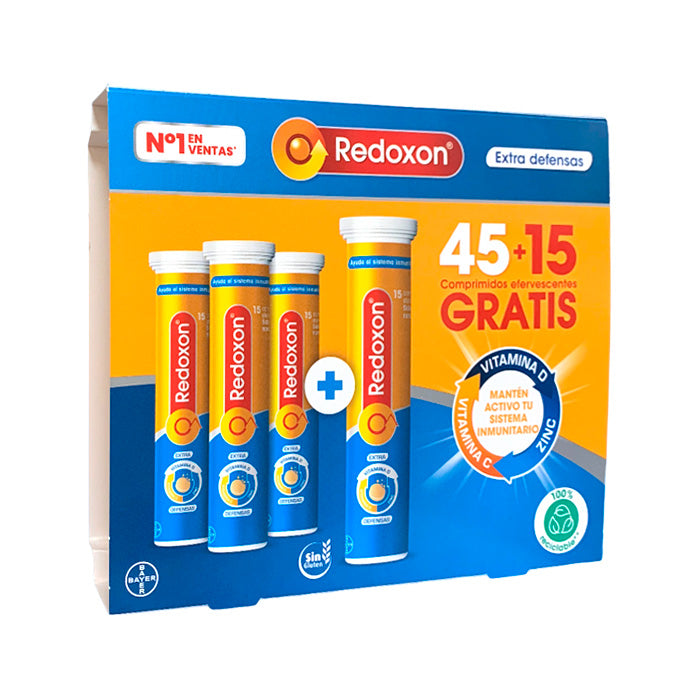 Redoxon Extra Defensas 45 +15 Comprimidos Efervescentes Naranja de Bayer