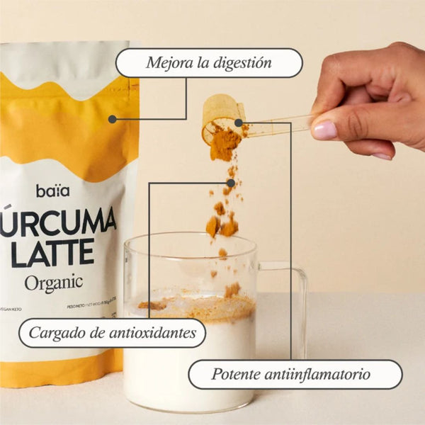 Cúrcuma latte de Baïa Food en farmacia Avenida de América
