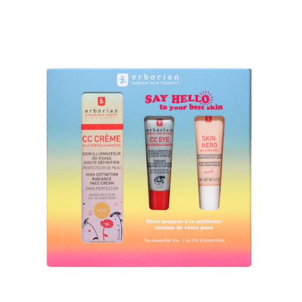Kit CC Creme Doré 15mL x CC Eye 3mL x Skin Hero 5mL The essential trio de Erborian