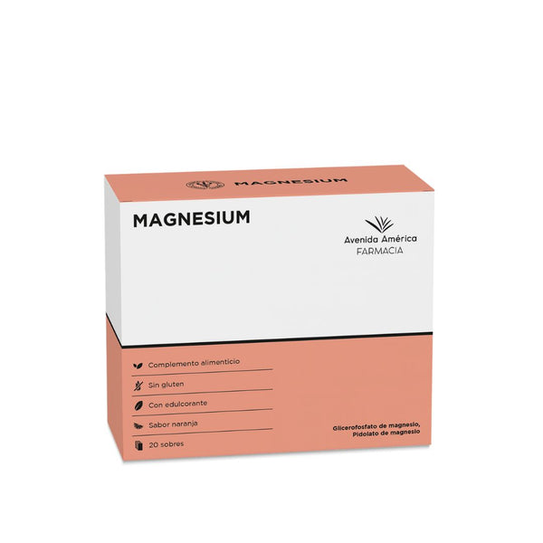 Suplemento de magnesio en sobres para disminuir el cansancio y contribuir al funiconamiento normal de huesos y músculos.