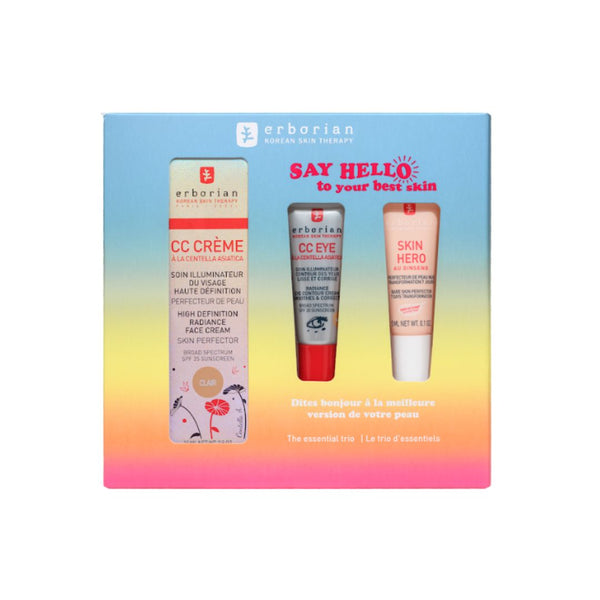 Kit CC Creme Clair 15mL x CC Eye 3mL x Skin Hero 5mL The essential trio de Erborian