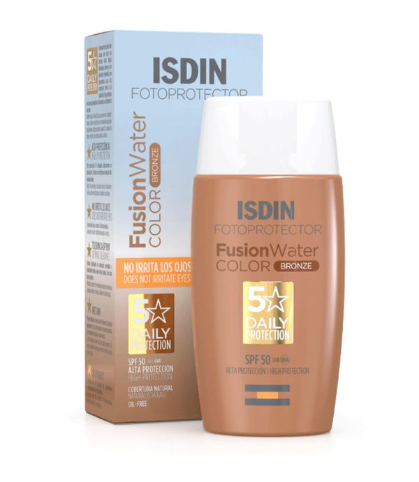 Fotoprotector Fusion Water COLOR BRONZE SPF50 de ISDIN 50ml-comprar barato-Farmacia Avenida de America