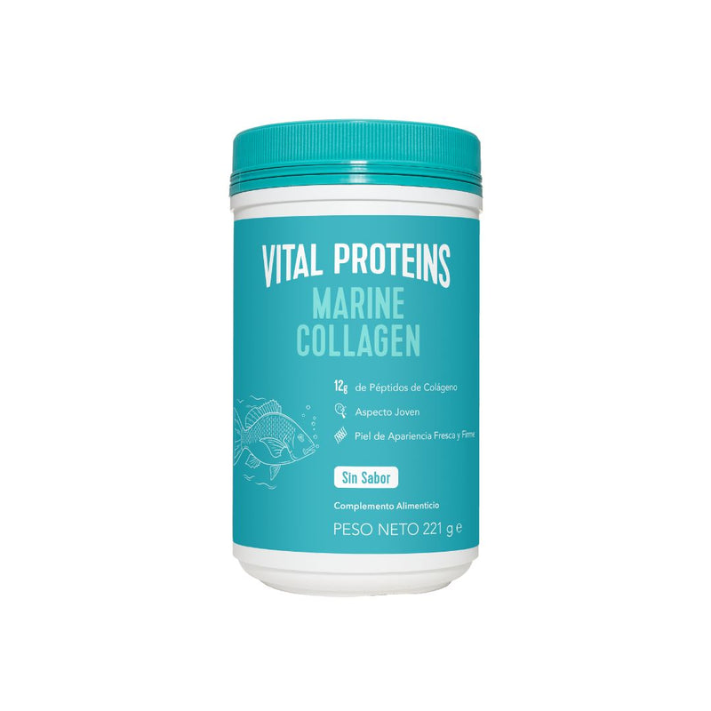 Complemento con 12g de péptiidos de colágeno marino. Ideal para una piel firme y joven. 